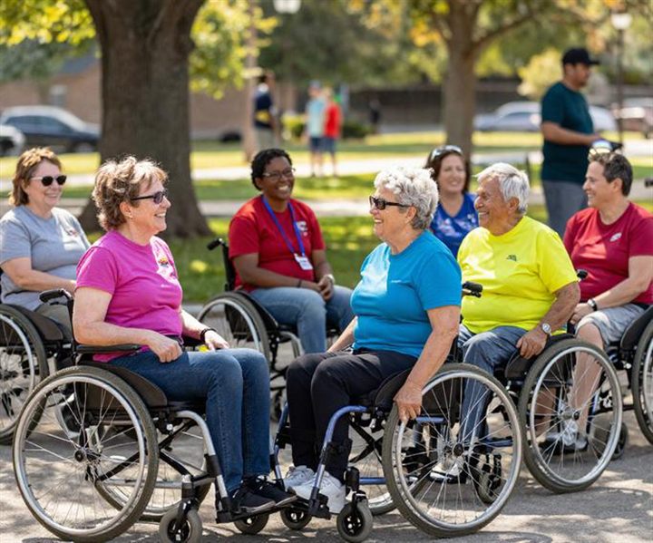 Participant taking part in a community activity outdoors